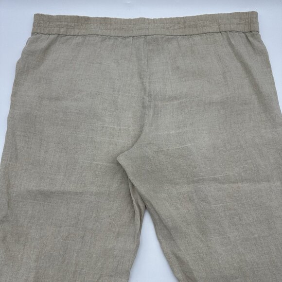 Eileen Fisher Women's Size Large Tan Organic Linen Pull-On Tapered Pants - FLAW! - Picture 10 of 10